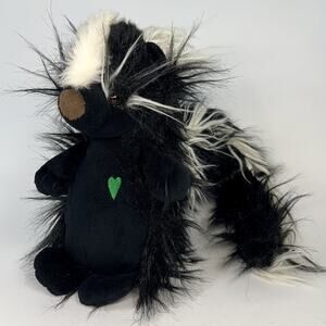 Portland Plush Steven the Skunk Stuffed Animal Green Heart on Chest 10x12”